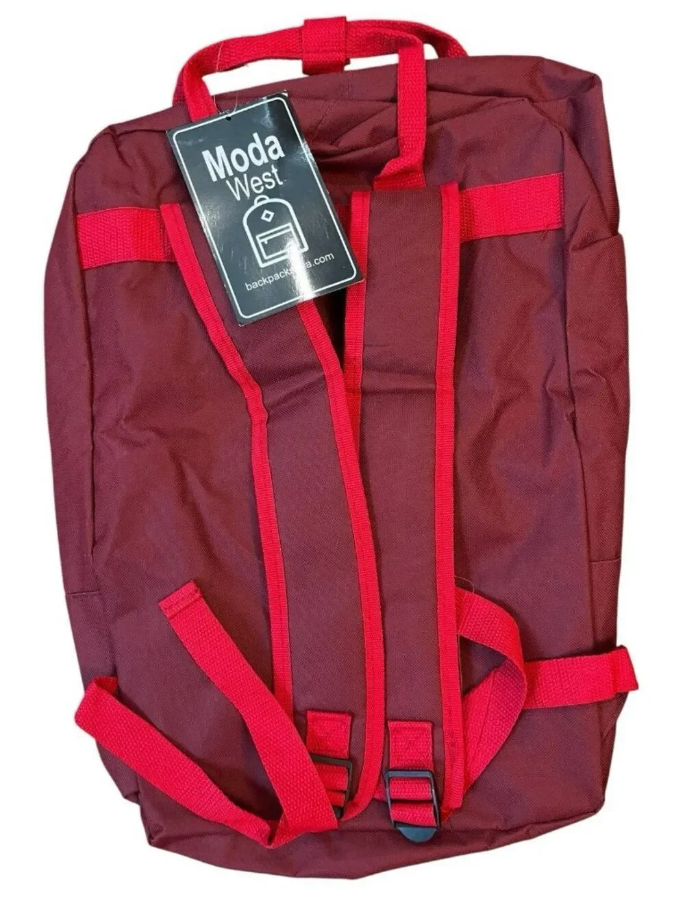 Large Maroon Moda West Backpack Hiking School Bag Lightweight 18 in NWT